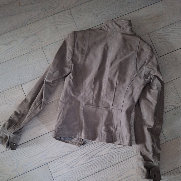 Grey leather Jacket 3xs - Picture 2 of 2